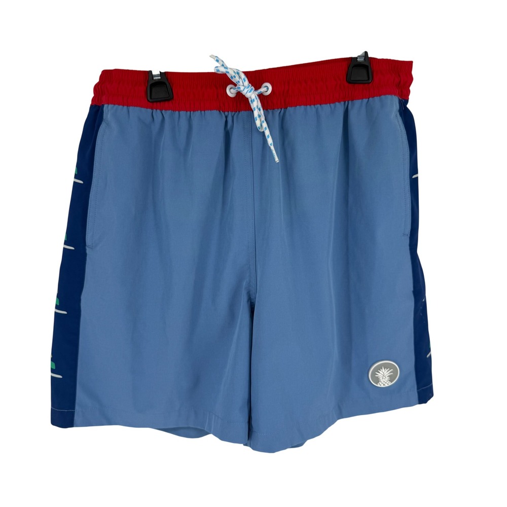 Chubbies Swim Trunks Mens Large Blue Red 5.5" Inseam Excellent Colorblock Mesh